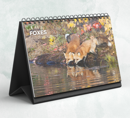 Fox Desk Calendar 2027-2028