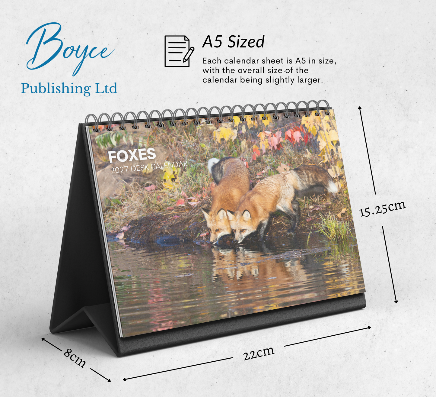 Fox Desk Calendar 2027-2028