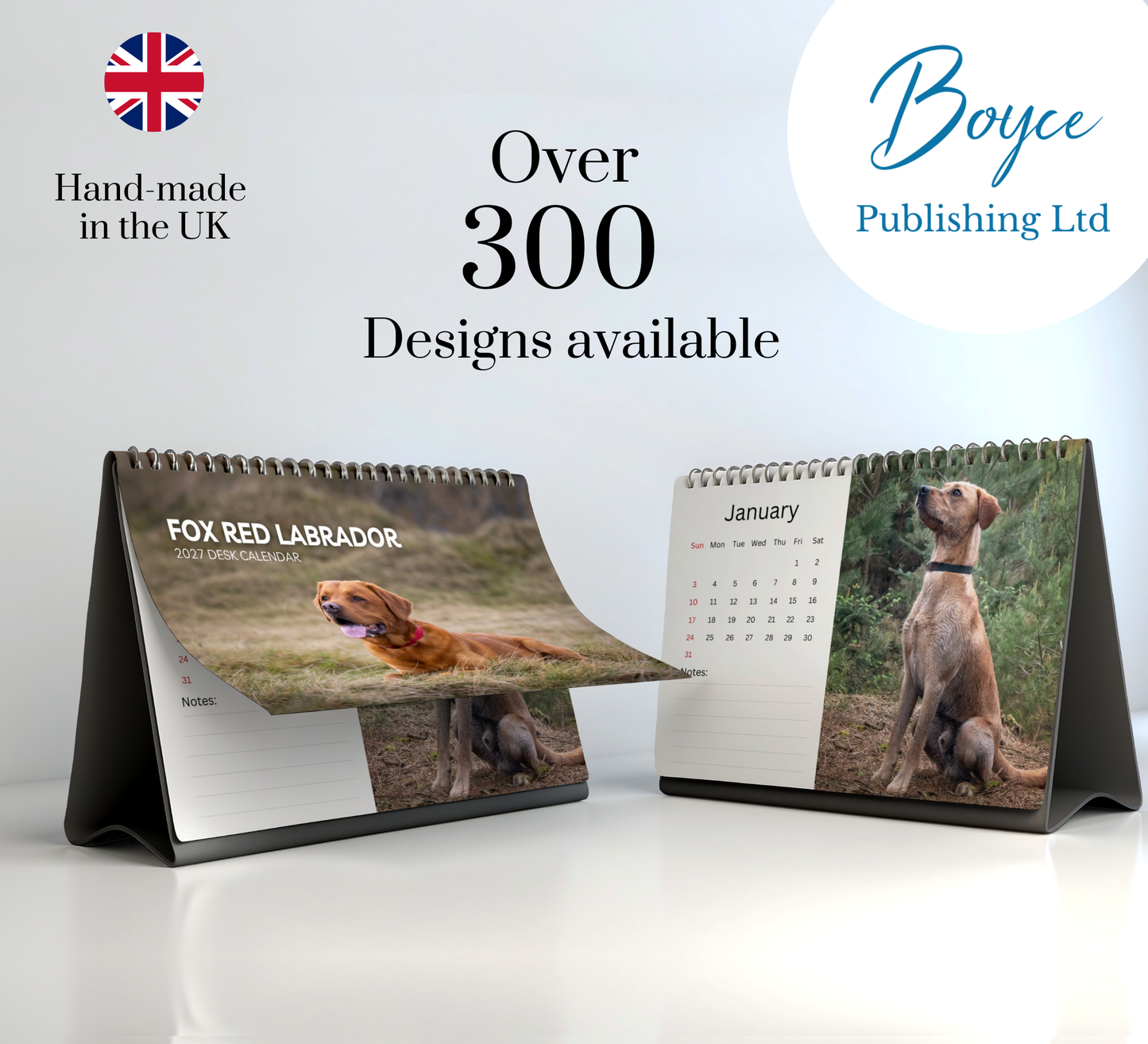 Fox Red Labrador Desk Calendar 2027-2028