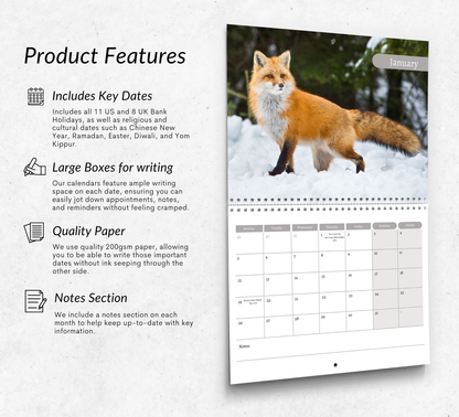 Foxes Calendar 2026