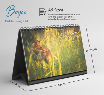 Foxes Desk Calendar 2026-2027