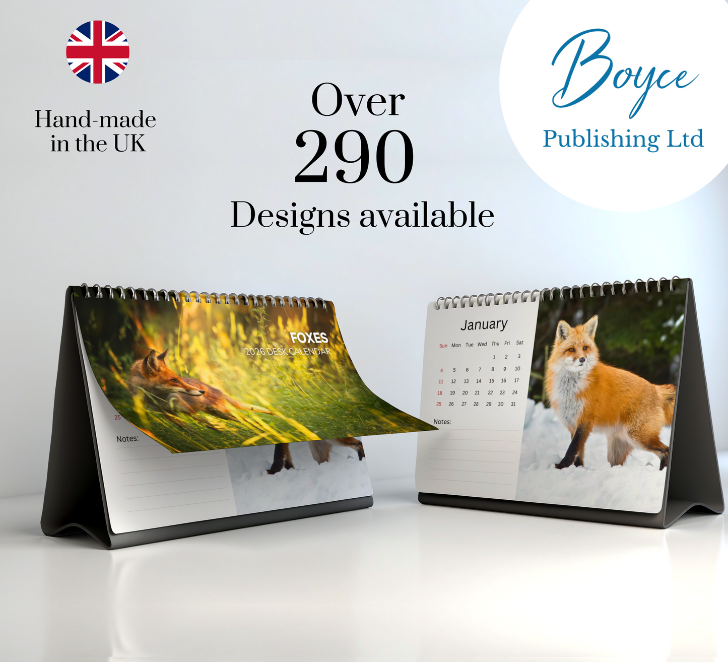 Foxes Desk Calendar 2026-2027