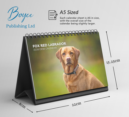 Fox Red Labrador Desk Calendar 2026-2027