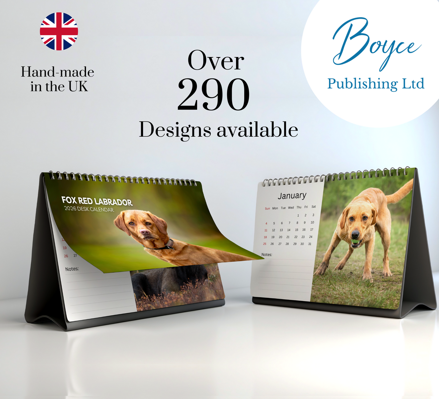 Fox Red Labrador Desk Calendar 2026-2027