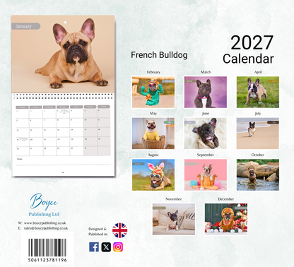 French Bulldog Calendar 2027