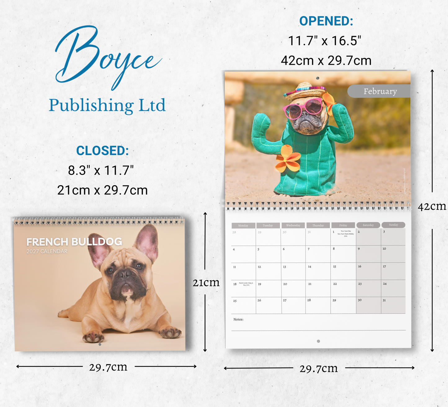 French Bulldog Calendar 2027