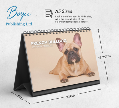 French Bulldog Desk Calendar 2027-2028