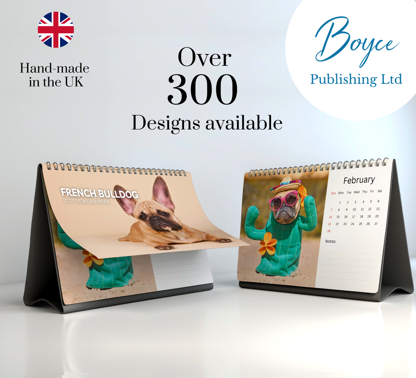 French Bulldog Desk Calendar 2027-2028