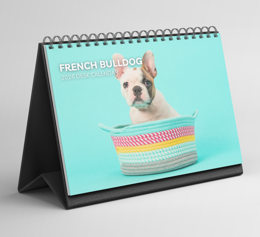 French Bulldog Desk Calendar 2026-2027