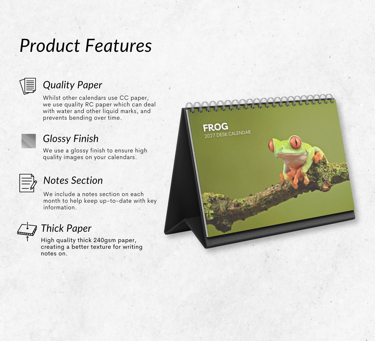 Frog Desk Calendar 2027-2028