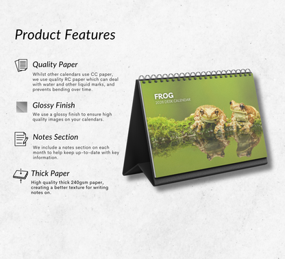 Frog Desk Calendar 2026-2027