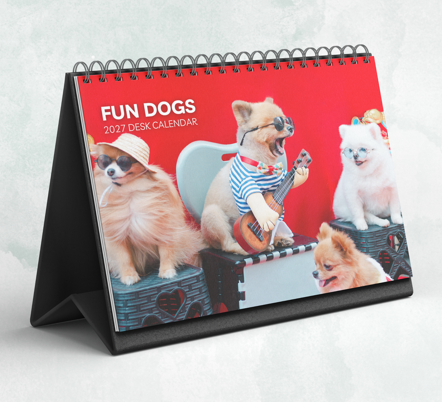 Fun Dogs Desk Calendar 2027-2028