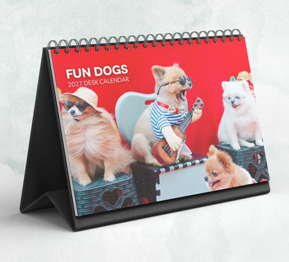 Fun Dogs Desk Calendar 2027-2028