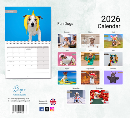 Fun Dog Calendar 2026
