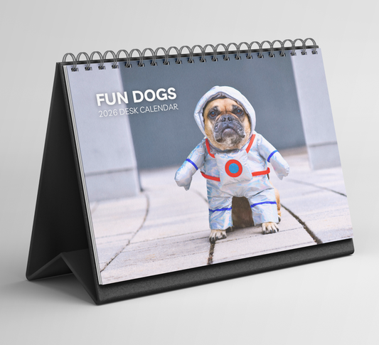 Fun Dog Desk Calendar 2026-2027