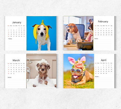 Fun Dog Desk Calendar 2026-2027