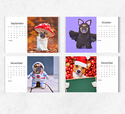 Fun Dog Desk Calendar 2026-2027