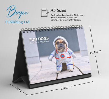 Fun Dog Desk Calendar 2026-2027