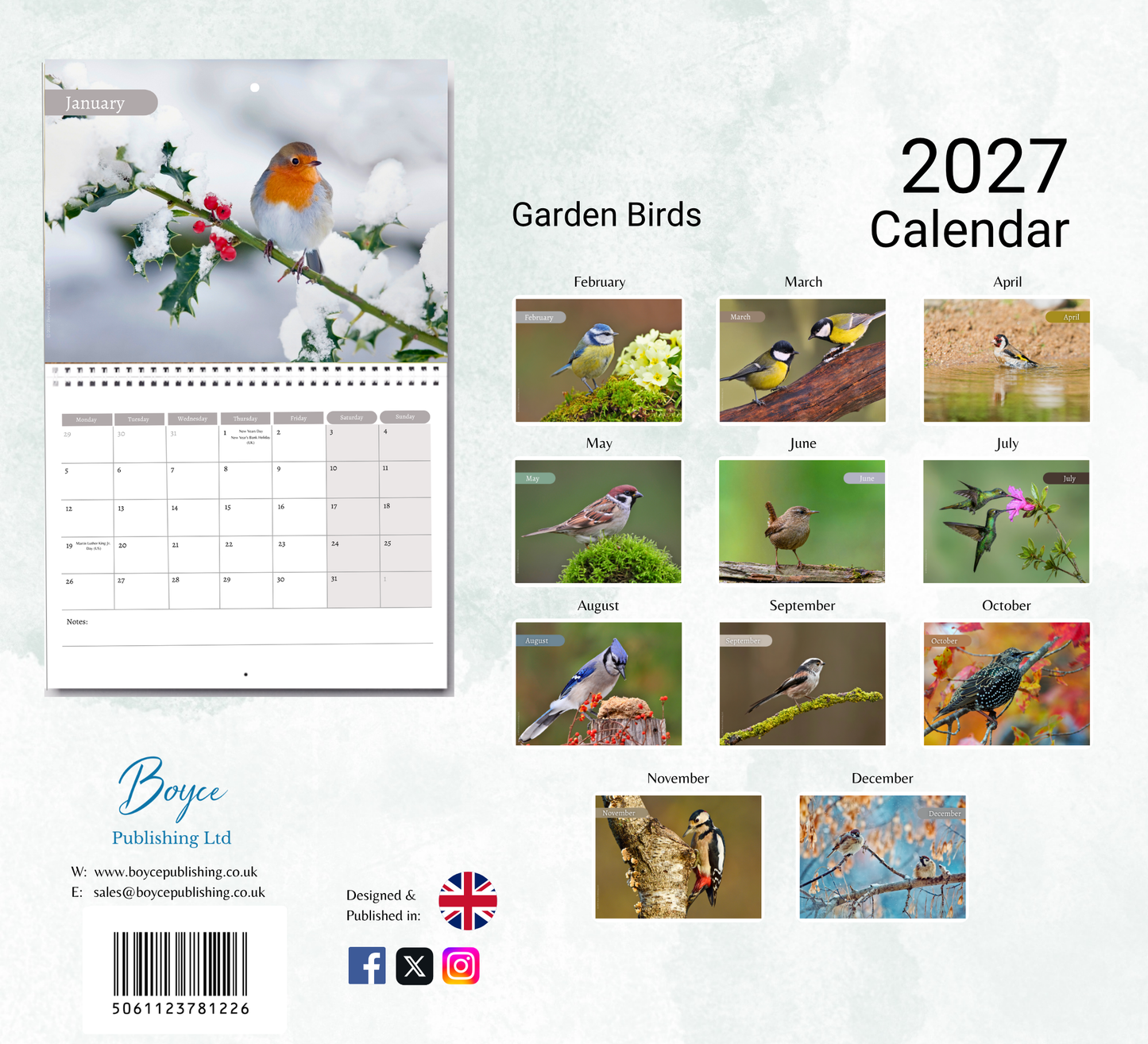Garden Birds Calendar 2027