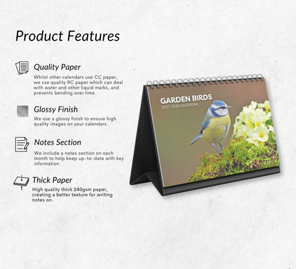 Garden Birds Desk Calendar 2027-2028