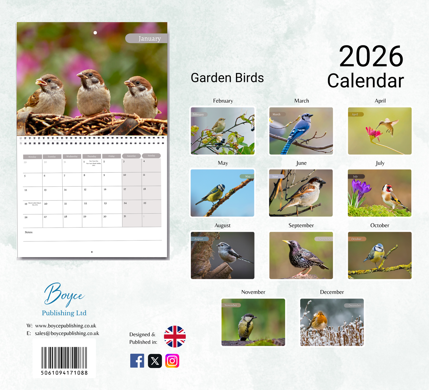 Garden Birds Calendar 2026
