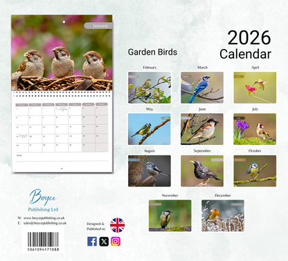 Garden Birds Calendar 2026