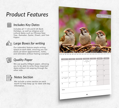 Garden Birds Calendar 2026