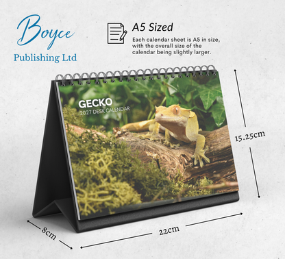 Gecko Desk Calendar 2027-2028