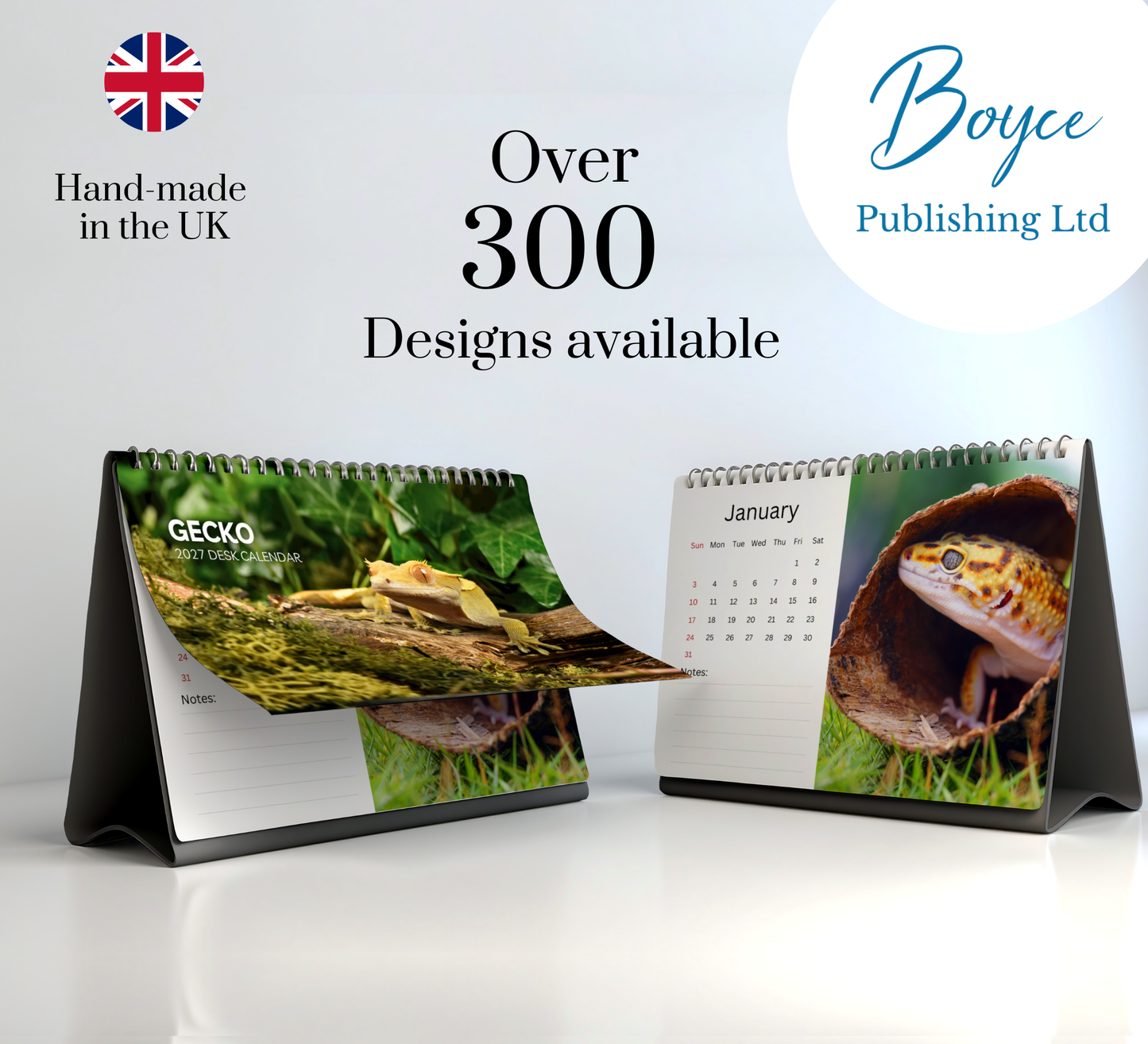 Gecko Desk Calendar 2027-2028