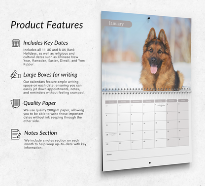 German Shepherd Calendar 2027