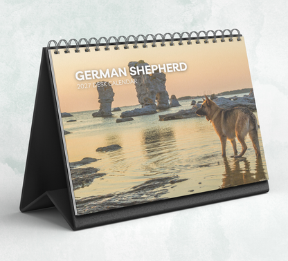 German Shepherd Desk Calendar 2027-2028