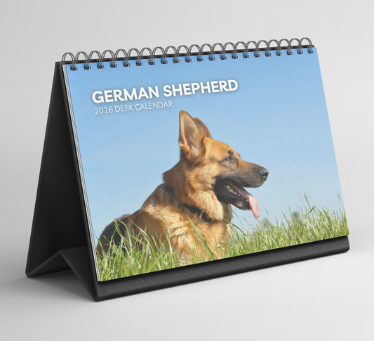 German Shepherd Desk Calendar 2026-2027