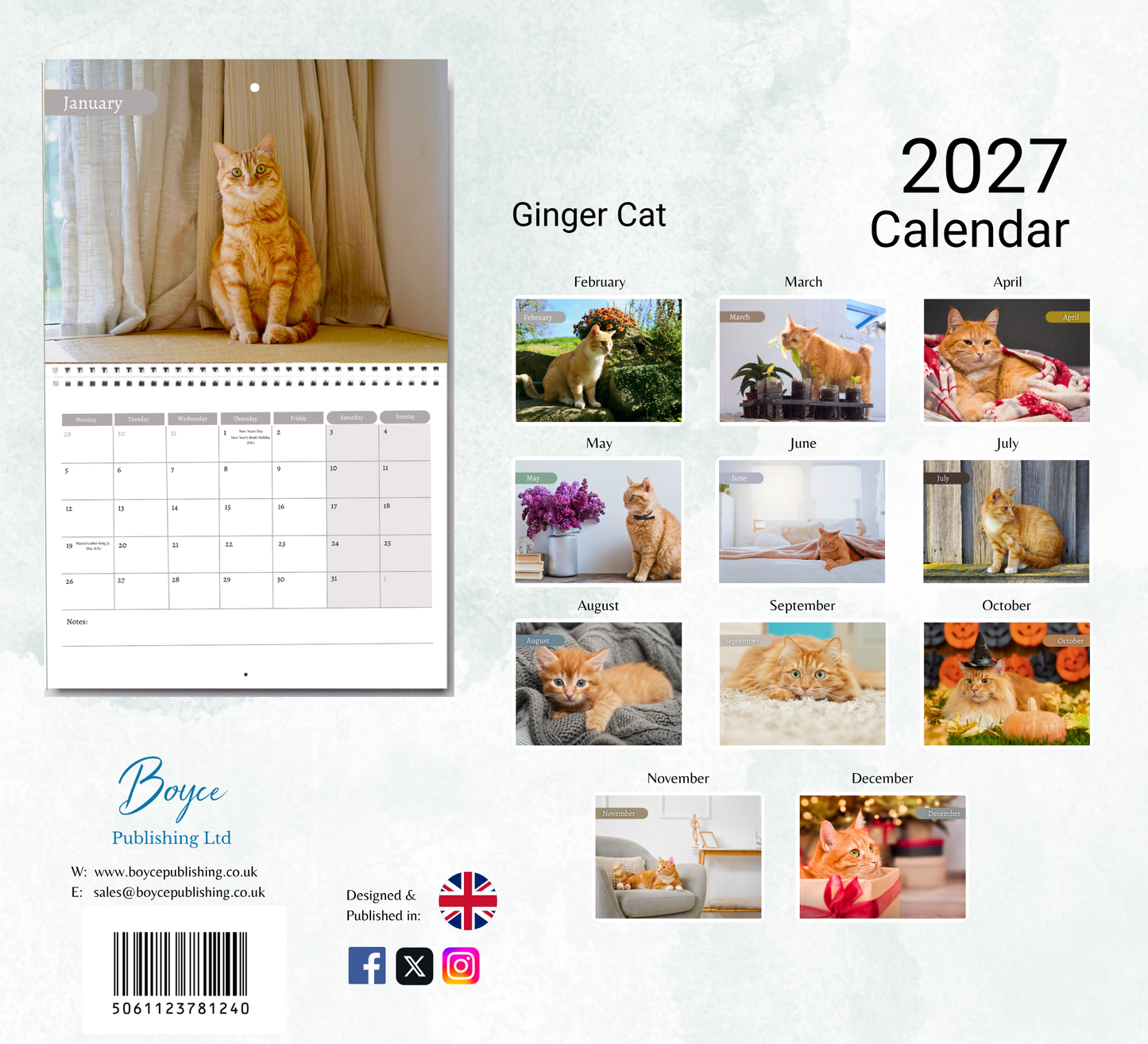 Ginger Cat Calendar 2027