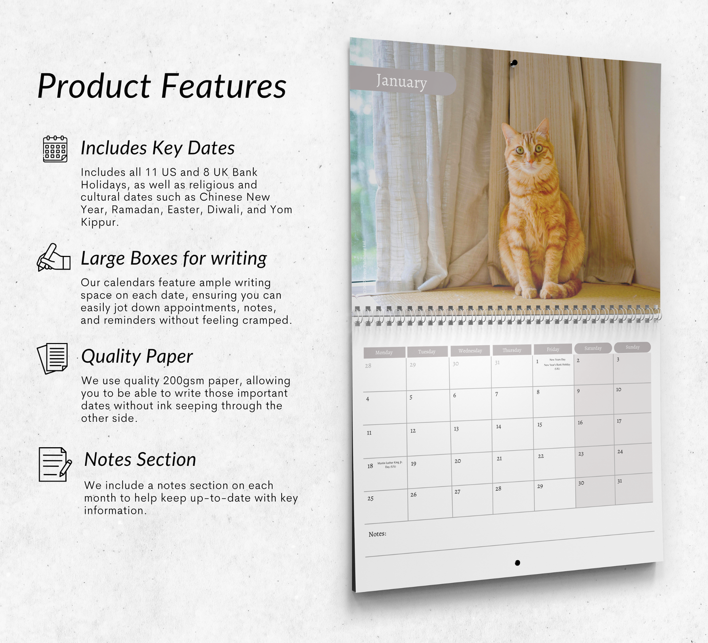 Ginger Cat Calendar 2027