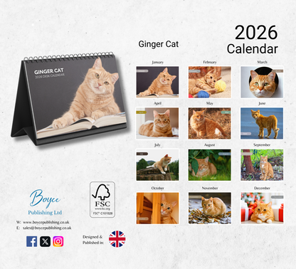 Ginger Desk Calendar 2026-2027