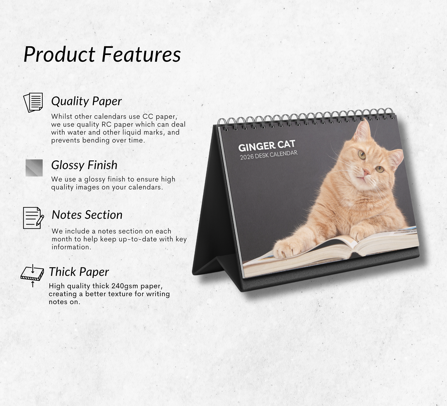 Ginger Desk Calendar 2026-2027