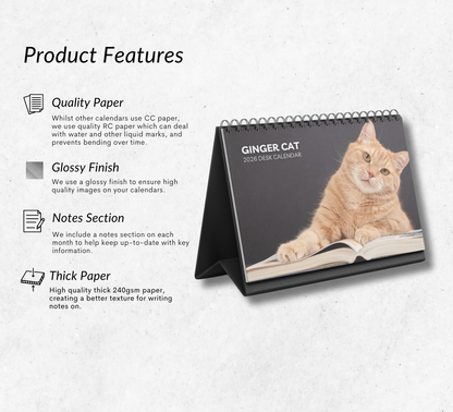 Ginger Desk Calendar 2026-2027