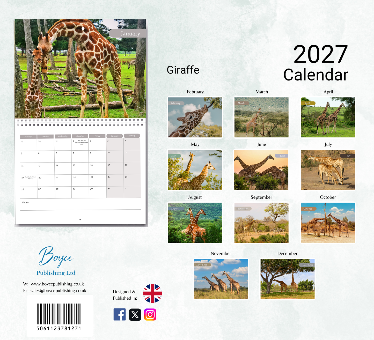 Giraffe Calendar 2027