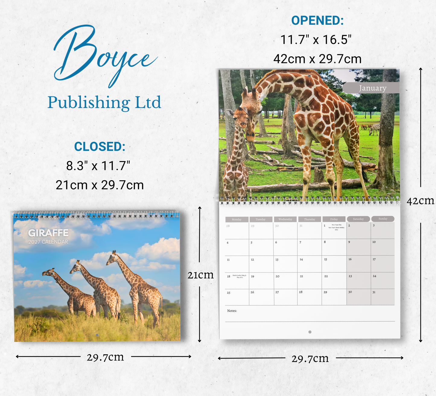Giraffe Calendar 2027