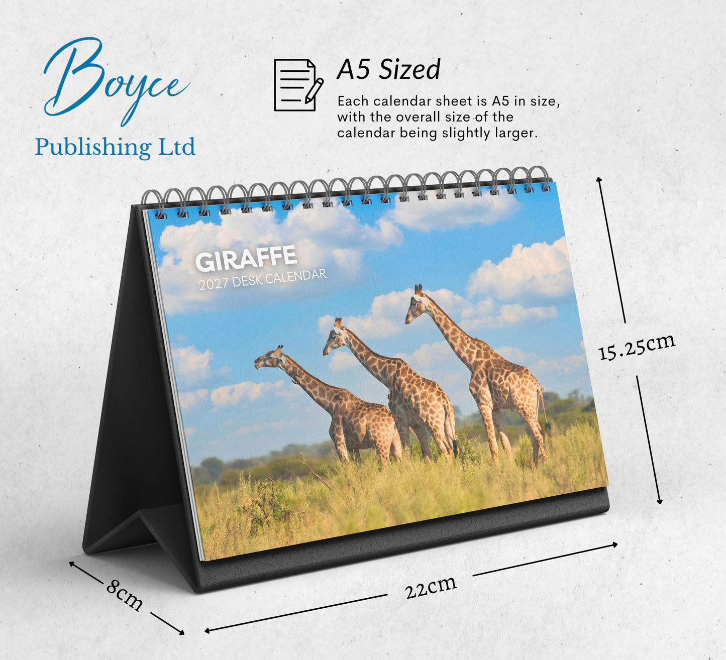 Giraffe Desk Calendar 2027-2028