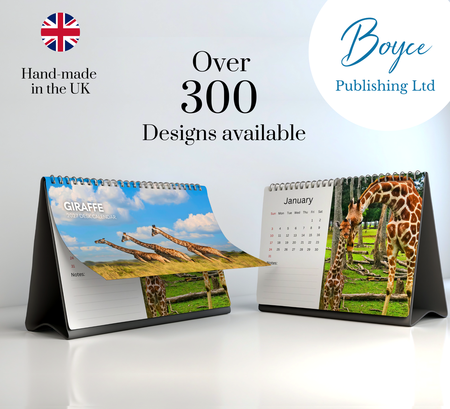 Giraffe Desk Calendar 2027-2028