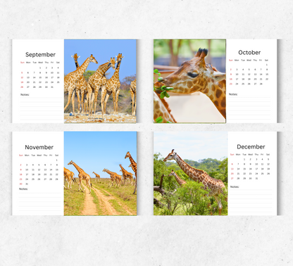 Giraffe Desk Calendar 2026-2027