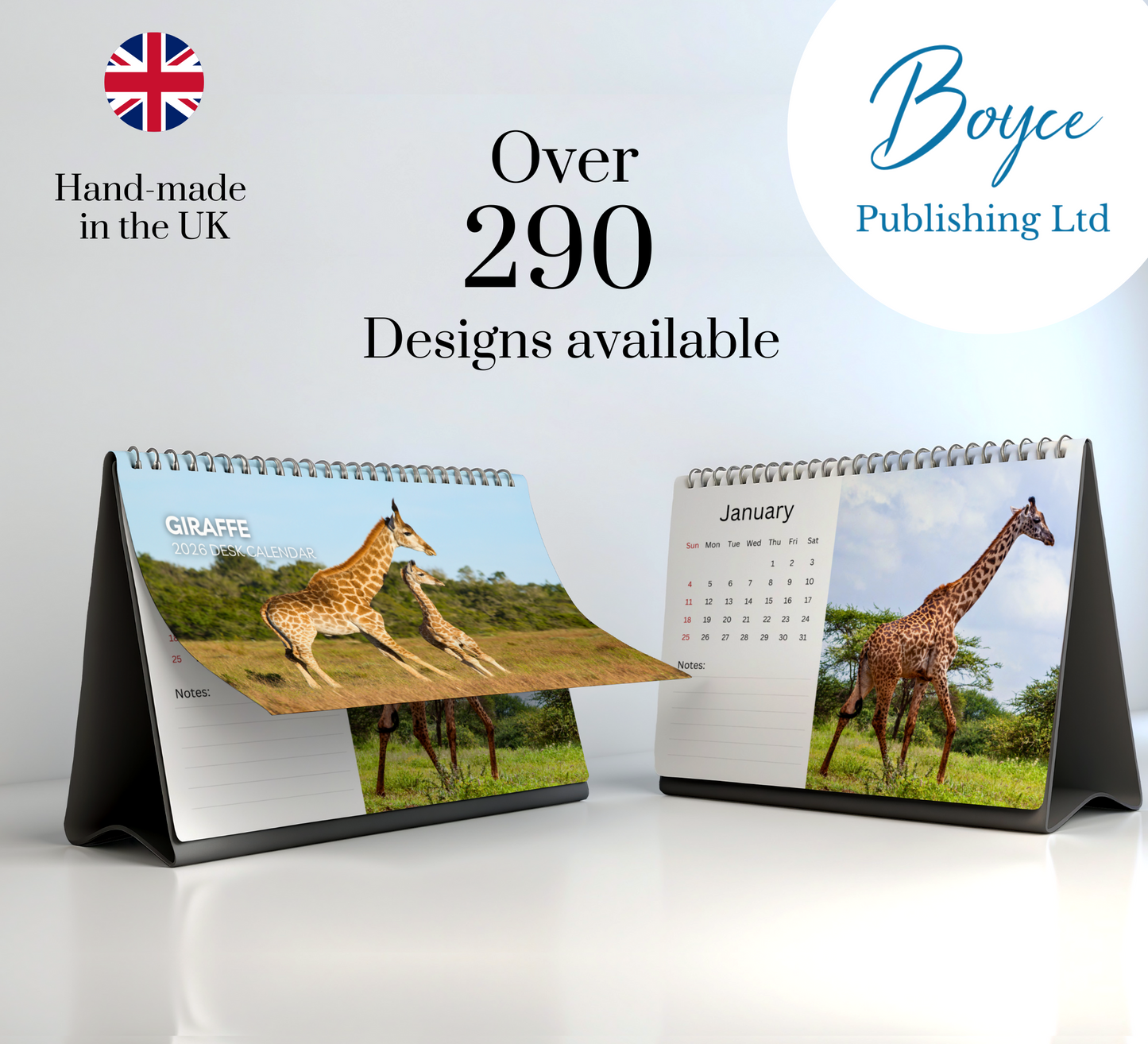 Giraffe Desk Calendar 2026-2027