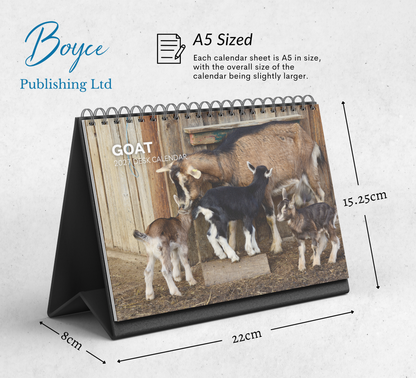 Goat Desk Calendar 2027-2028