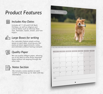 Golden Retriever Calendar 2027