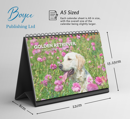 Golden Retriever Desk Calendar 2026-2027