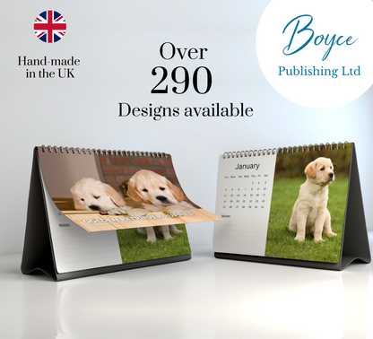 Golden Retriever Puppies Desk Calendar 2026-2027