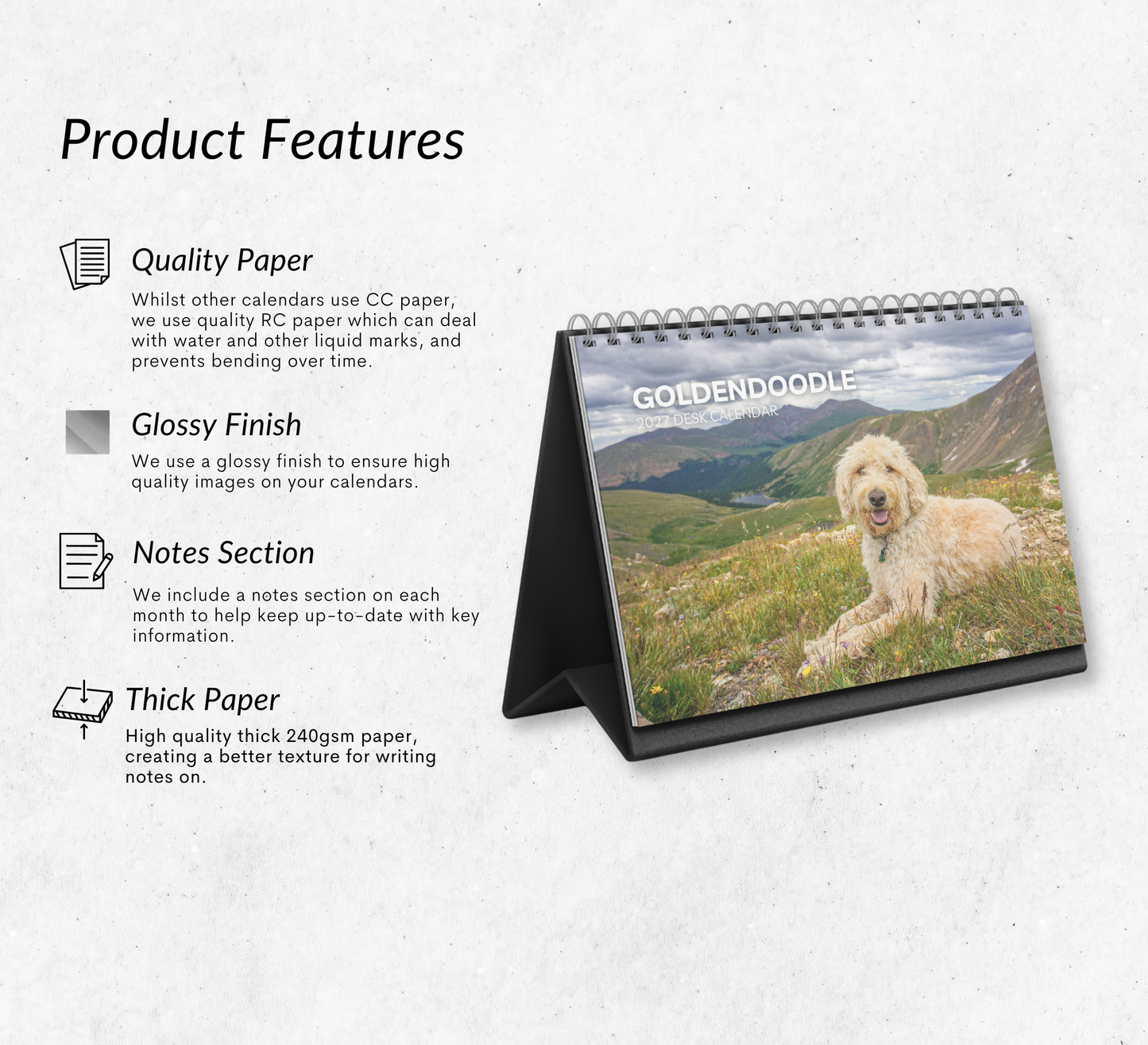 Goldendoodle Desk Calendar 2027-2028