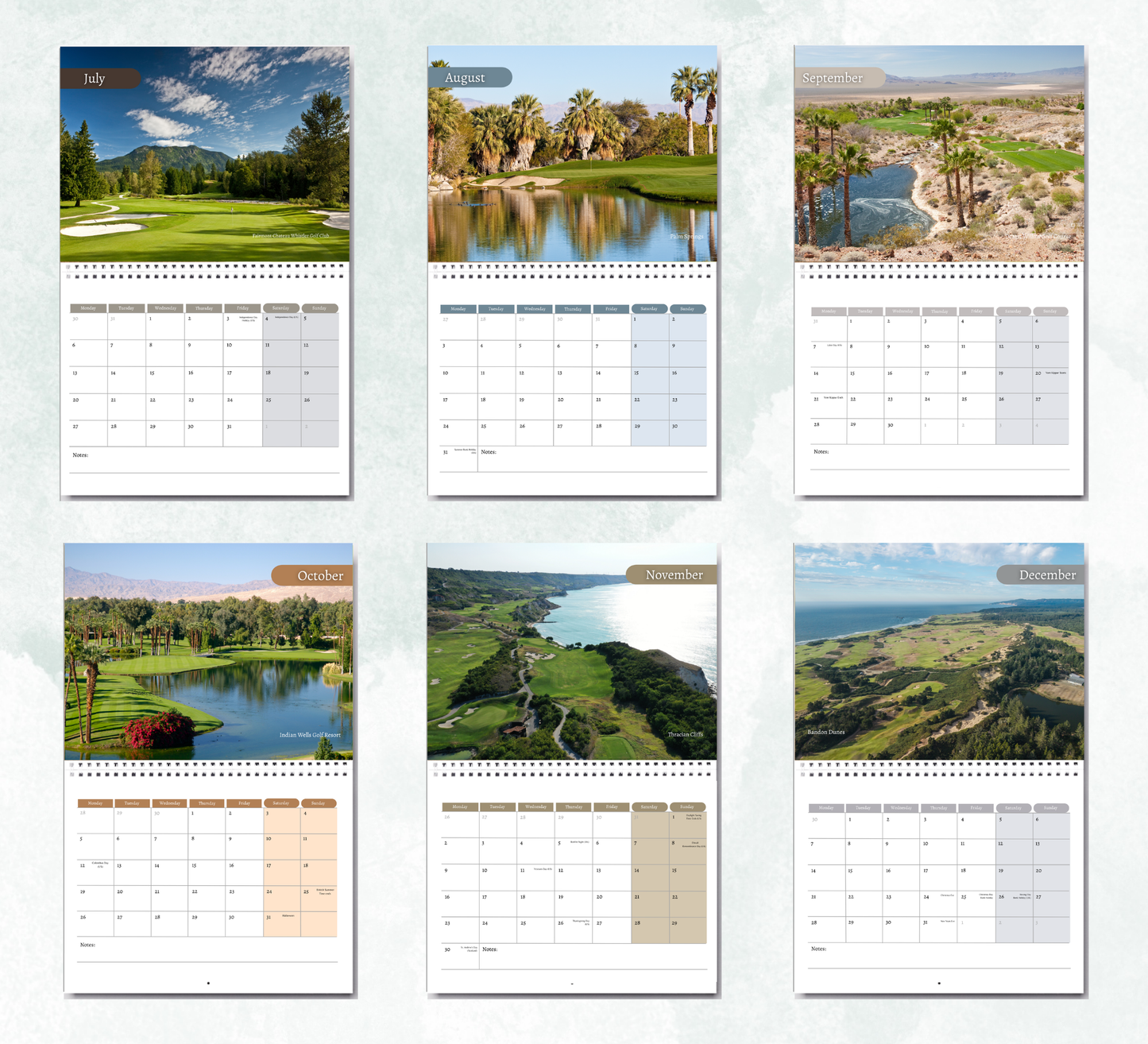 Golf Calendar 2027