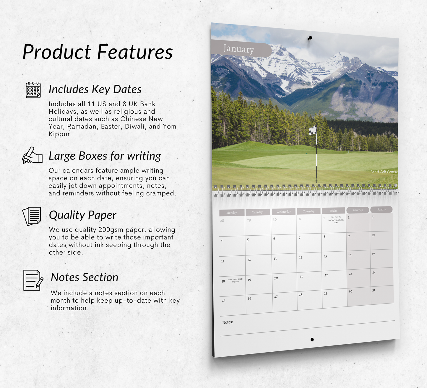 Golf Calendar 2027